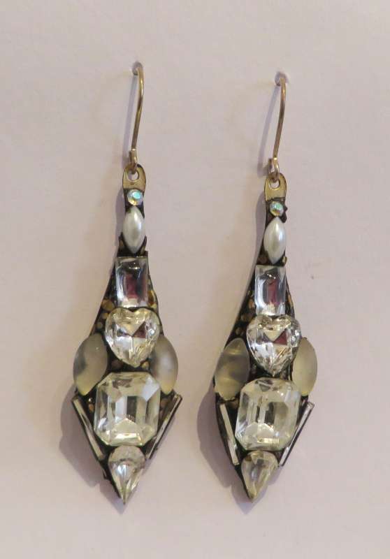 Large white drop earrings